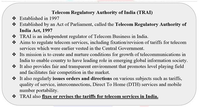 Telecom Regulatory Authority of India (TRAI) Act